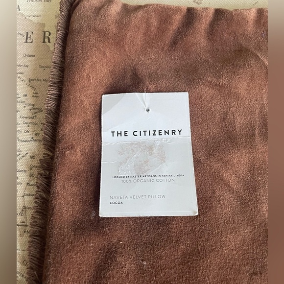 🆕The Citizenry NAVETA VELVET PILLOW Cocoa PILLOWCASE ONLY NWT - Picture 4 of 7